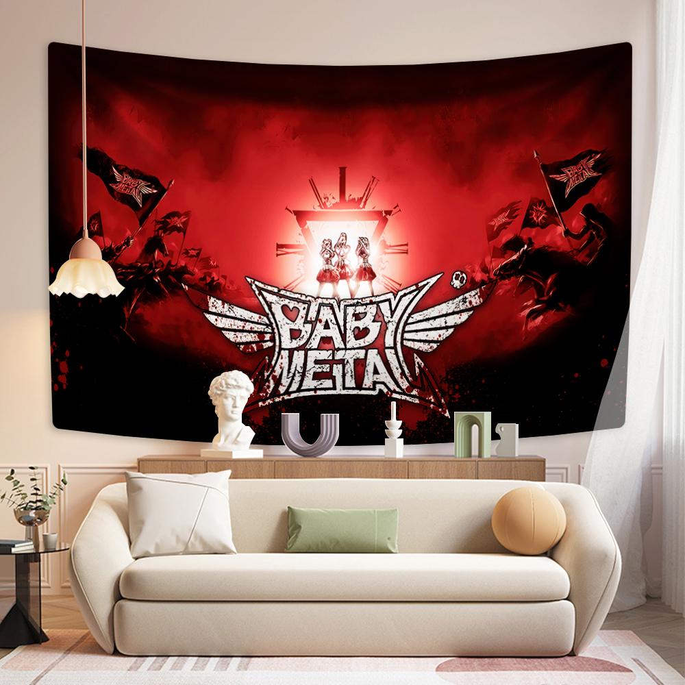 Japanese Pop Metal Band Tapestry Babymetals Wall Hanging Home Decor Aesthetics Dormitory Party Background Friend Gifts