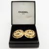 CHANEL COCO Mark Earring Matelasse vintage Plated Gold 31g Women Used