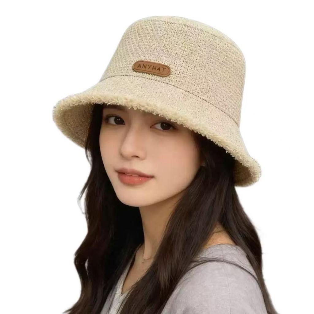 Hollow Out Grass Woven Fisherman's Hat Summer Outdoor Leisure Beach Hats Ladies' Casual Sunscreen Cap Travel Caps
