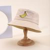 Cappello a secchiello con ricamo di banana cartone animato estivo da donna, Cappello alla moda pieghevole, Nuovo cappello da sole