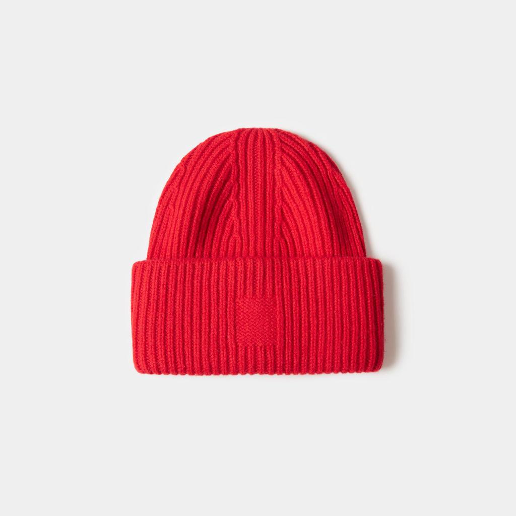 High-End Versatile Knitted Wool Hat for Men and Women - Solid Color, Warm for Autumn and Winter