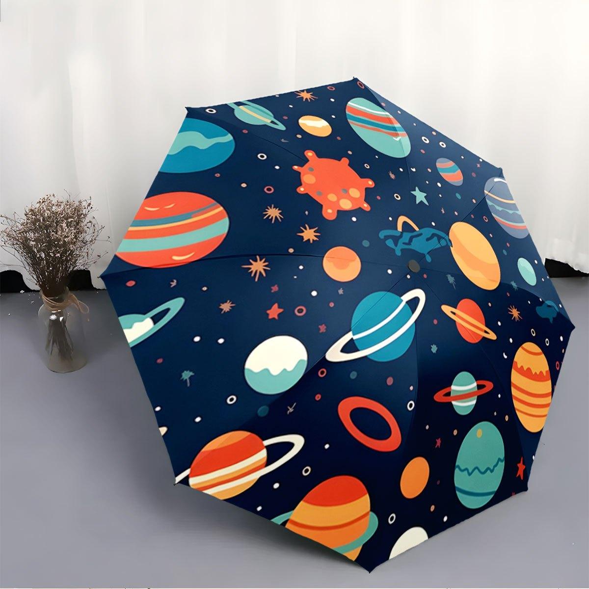 

Folding umbrella Space Theme Umbrella with Colorful Planets Creative portable folding umbrella for Christmas other holiday gif Iron&8K