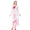 Long Sleeve Lace Dress with Blood Stain Print and for Adult Scary Party Cosplay Halloween Costumes Bride Outfit for Women Halloween Costumes