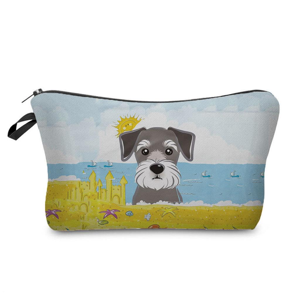 Women Dog Print Cosmetic Bag Toiletries Organize Travel Storage Case 6703 KTB
