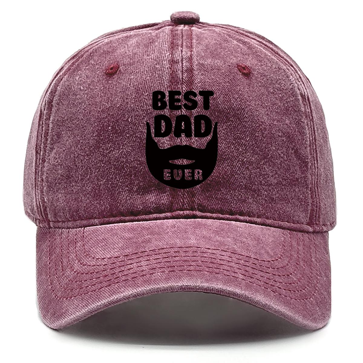 

BEST DAD EVER Print Snapback Baseball Cap, Father s Day Man s Cap Simple Adjustable Buckle Non-Stretch Fabric Retro Adjustable Baseball Hat as the picture вина червоного кольору