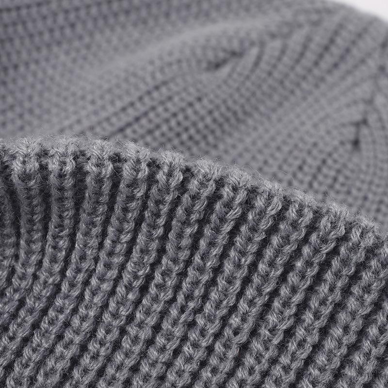 Men Women Winter Thick Warm Hat Plain Beanies for Custom Logo Minimalist Dome Knit Beanie