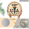 2D Flat, 1pc Round Aluminum Hanging Sign - USA 250th Anniversary 1776-2026 Vintage Metal Wall Art, Patriotic Liberty Torch & American Flag Design