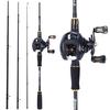 BaitCasting Rods + Reels Combos Casting Fishing Rod Reel Combos with 4 Section Baitcaster Rod