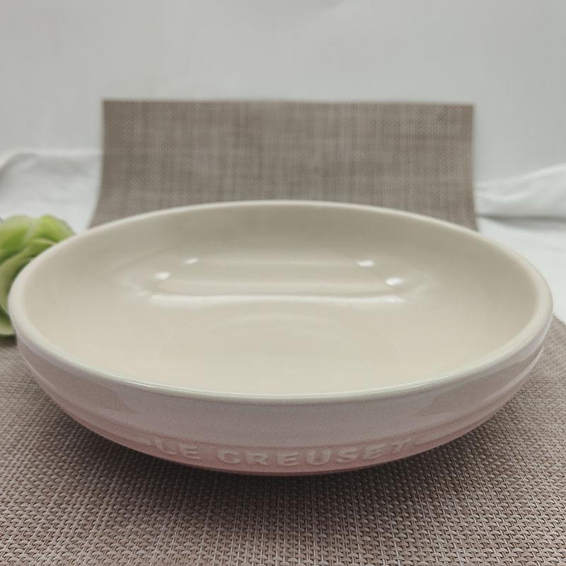 1PC High Temperature Ceramic Tableware French Gradual Change Color Color English Relief Practical Plate Deep Plate Home Kitchen