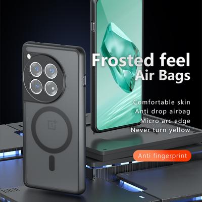 For OnePlus Ace 3 5G/12R 5G Magnetic Case TPU+PC Matte Anti-Scratch Phone Cover
