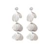 Hollow Metal Zircon Petal Tassel Earrings: 925 Silver Post, High-End Luxury