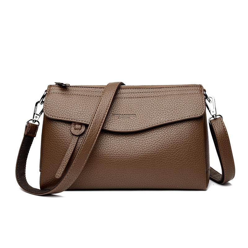 

New Fashi solid color Women’s small Single Shoulder Bags, Luxury Retro leisure Purse phe pouch, Multi-Compartment Daily Use світло-коричневого кольору