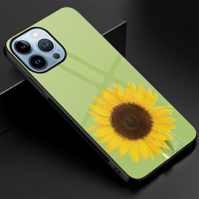 Husa de telefon cu flori de floarea soarelui, cu flori, pentru Iphone 14 13 11 12 Pro Max Mini Xs Xr X 7 8 6s Plus Se 2022 Husa din sticla securizata Coque