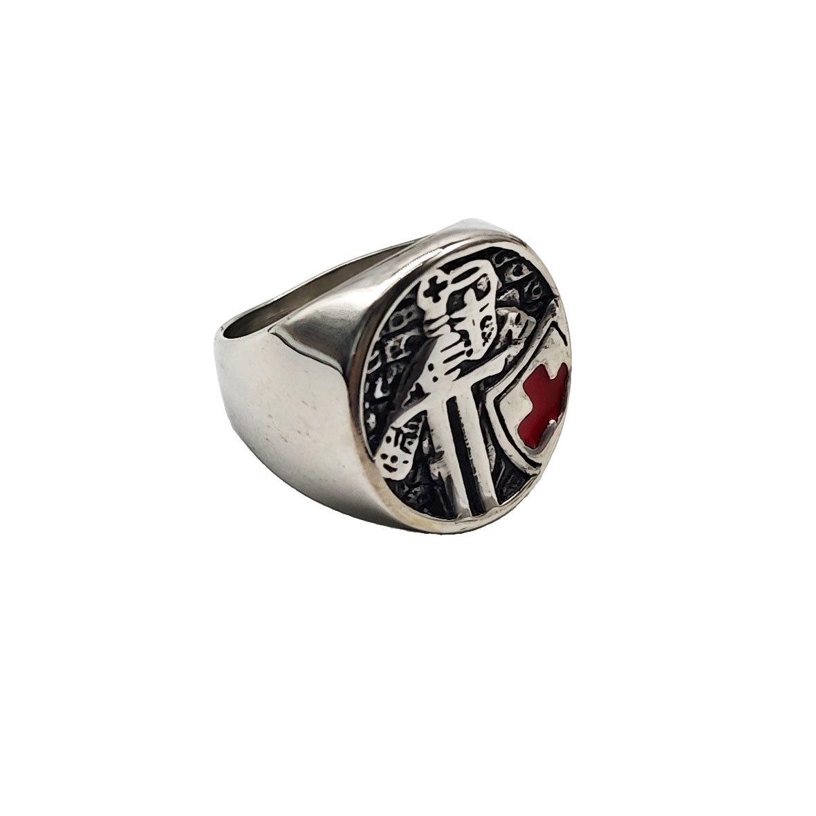 

Trendy Knight Cross Stainless Steel Ring – Personalized Style Size 10