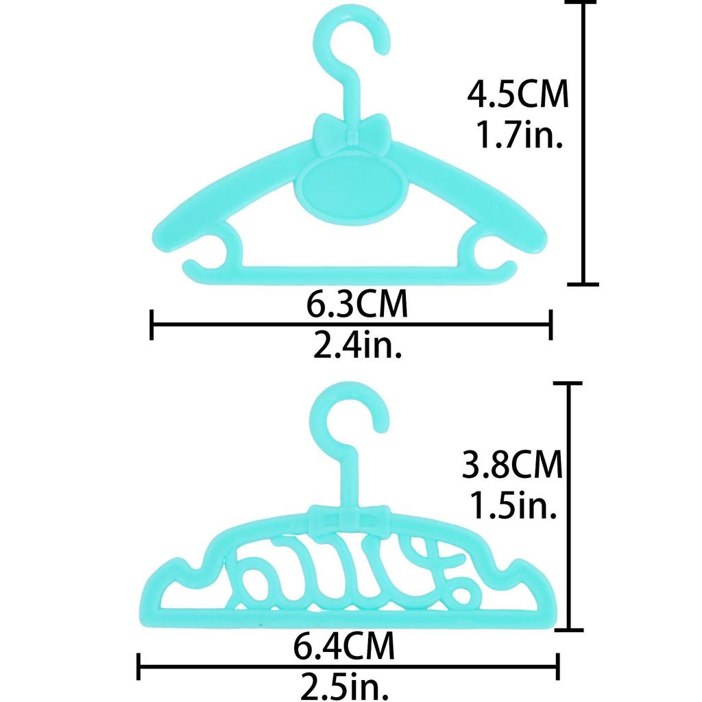 20 Stk Dukkehengere Plast Klesholder til Barbie Dukke Tilbehør Barneleke