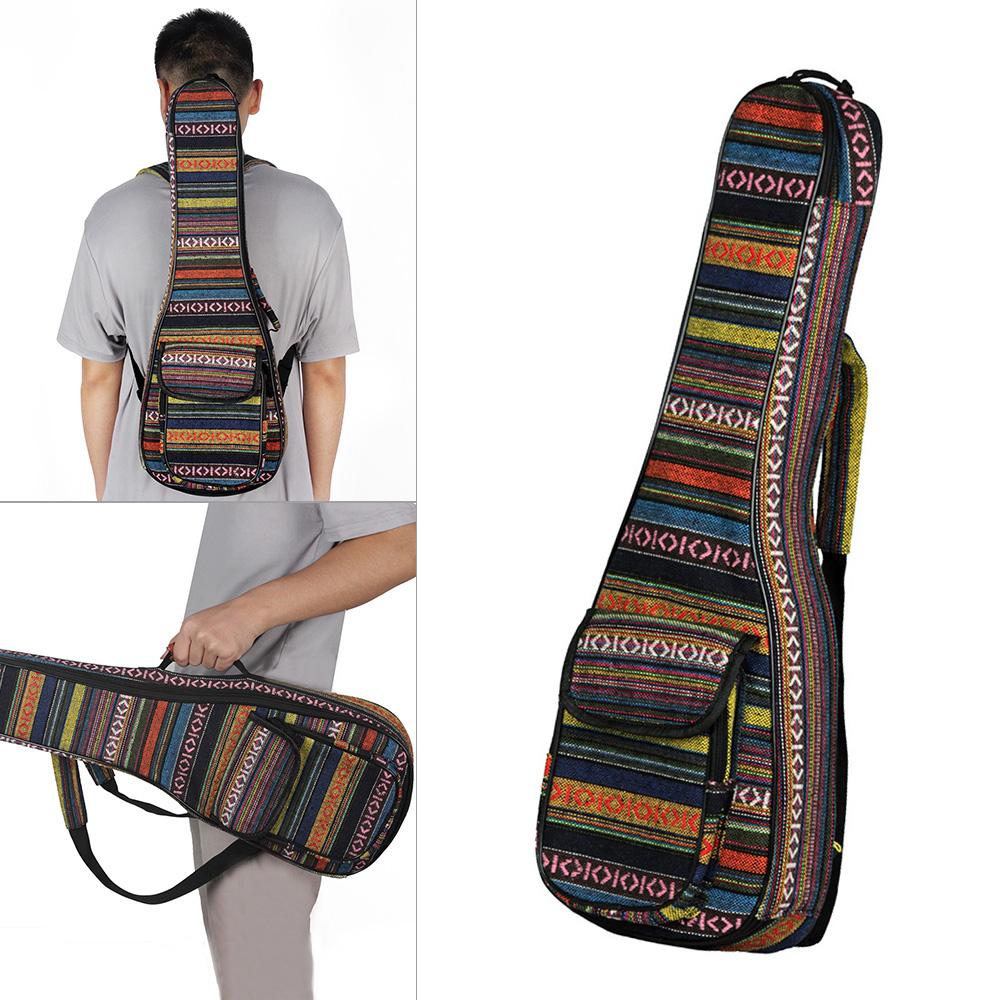 Special National Style 23  Ukelele Ukulele Uke Bag Backpack Case 6mm Cotton Padding Durable Colorful with Adjustable
