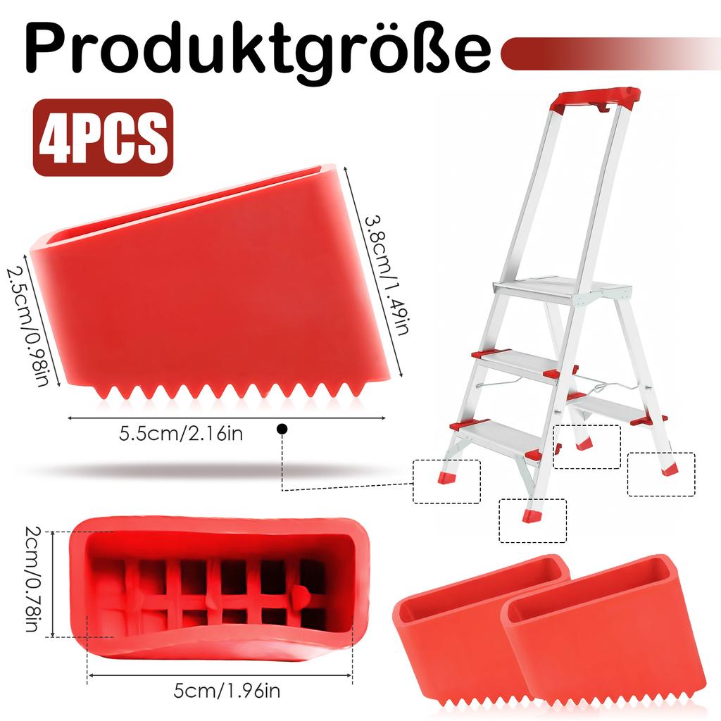 4pcs Black Rubber Replacement Feet For Telescopic Ladders And Wooden Ladders Anti-Skid Base Pads Corner Protector Foot Cover