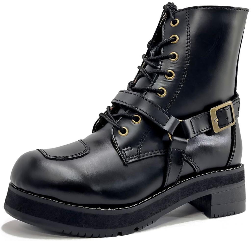Wildwing Falcon Genuine Leather Motorcycle Size Thick Perfect for Walking Around Recommended for (WILDWING) Boots, Black, 23.5cm, Sole, Stylish, Town,