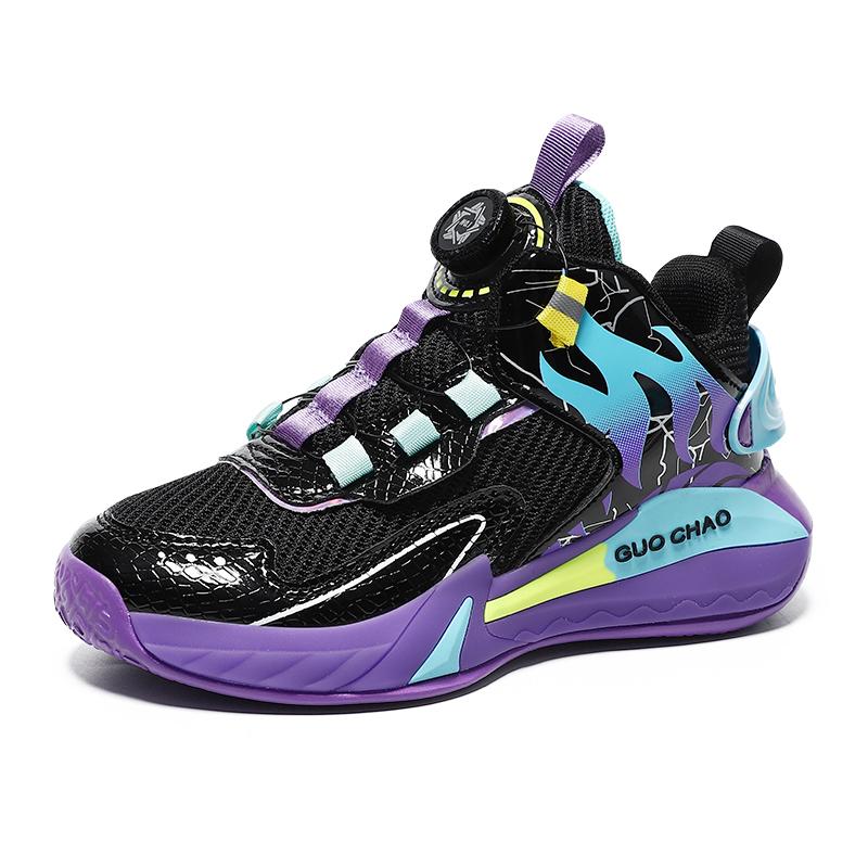 New Lightweight Children Basketball Shoes Swivel Buckle Boys Sports Shoes Breathable Running Trainers Outdoor Kids Tennis Shoes