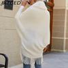 BITCED Autumn/Winter Fringe Shawl with Fur Collar – Women's Knitted Cape Coat