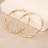 Concise Classic Golden Plated Twist Hoop Earrings for Women  Exquisite Party Banquet Versatile Jewelry Accessories Crafts