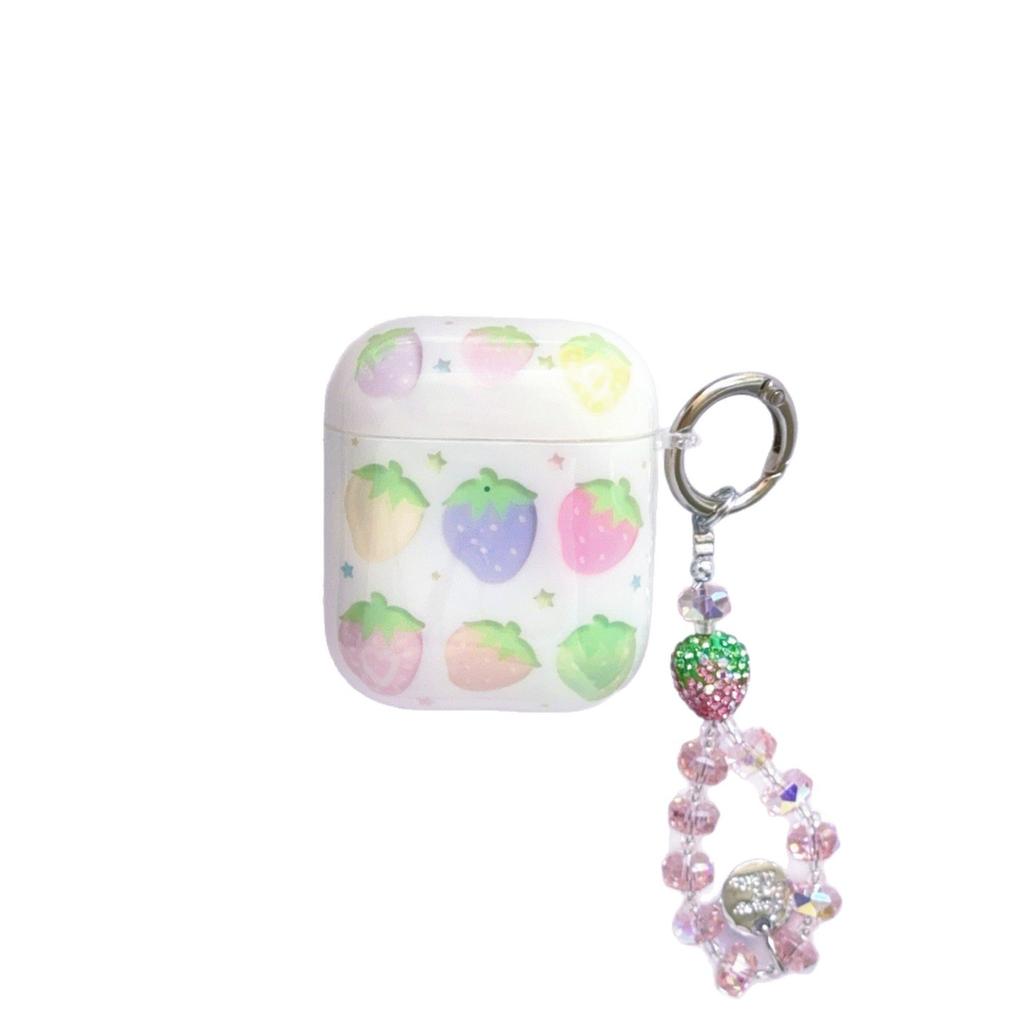 Hollow Color Strawberry AirPods 1 Protective Case Apple 1/1 Generation AirPods Pro1 Earphone Case Female