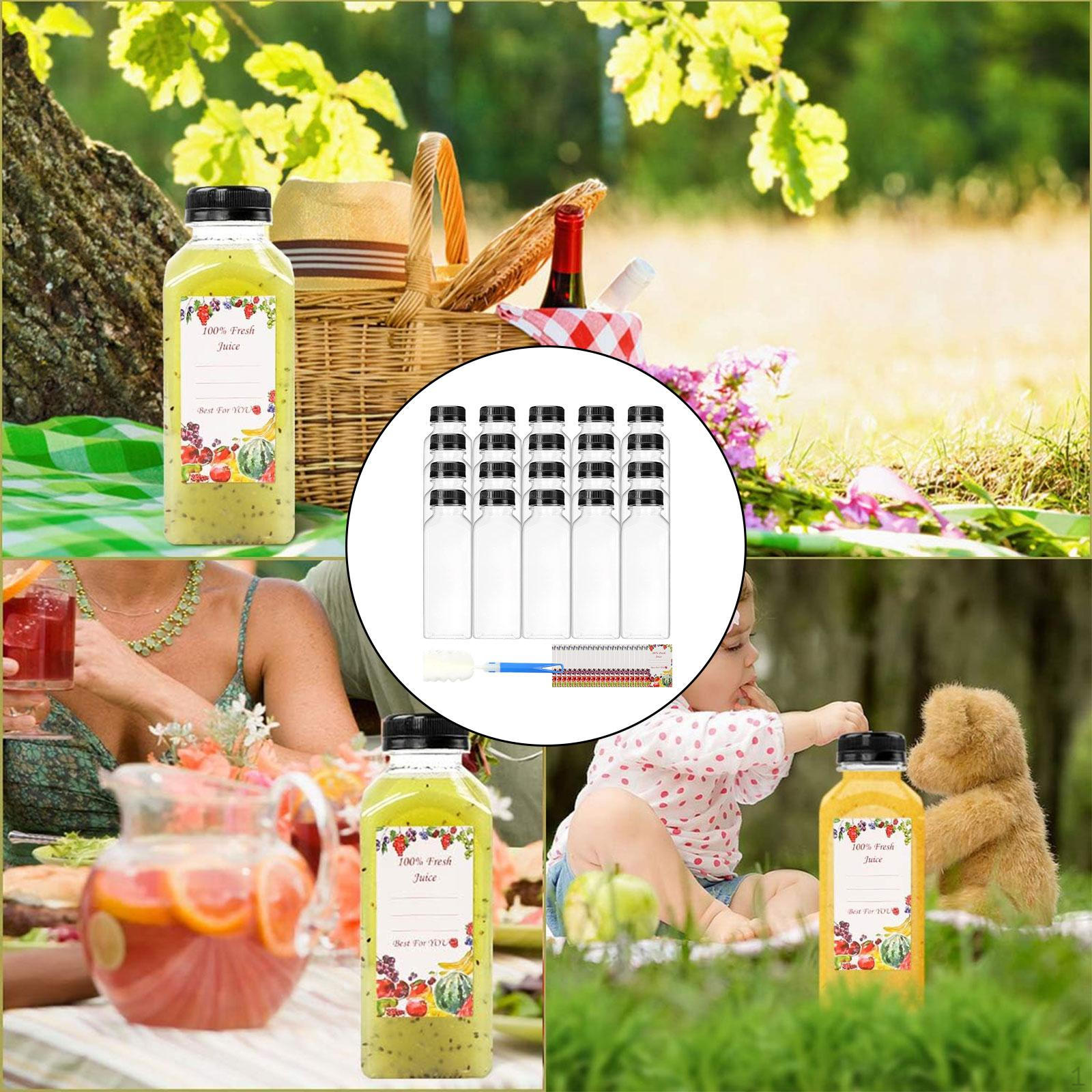 

20 штук пустых бутылок для сока оптом прозрачные для воды многофункциональные портативные контейнеры для напитков для 350 ml