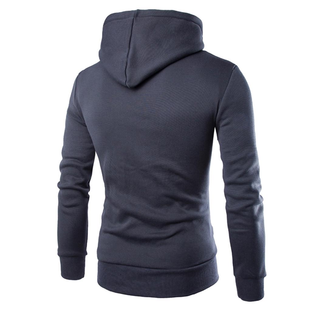 Men  Long Sleeve Patchwork Hoodie Hooded Sweatshirt Top Tee Outwear Blouse