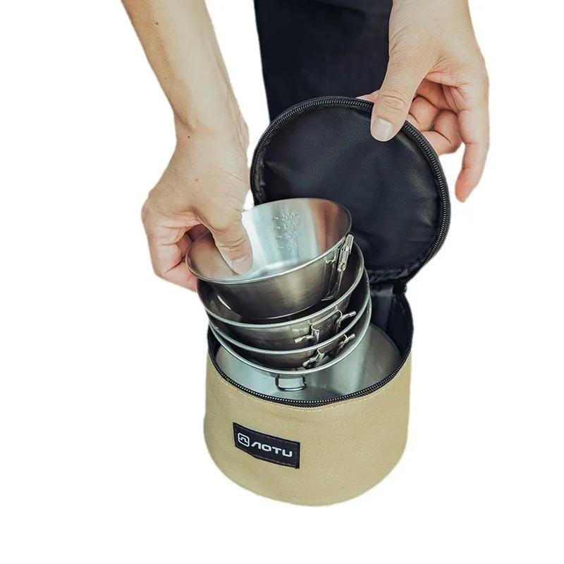 1 PCS Large Capacity Outdoor Picnic Camping Bag, Foldable Portable Cooking Utensil Storage Bag, Lightweight And Multifunctional