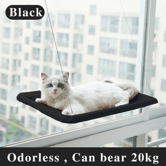 Kattenhangmat Raambed Kat Raambaars Zonnige zitplaats voor Kitty Rusten Huisdierbed Gemonteerd Huisdier Kitten Cot Bedden Veiligheid Versterken Kattenplanken