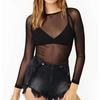 Super-soft Women Top Sheer Mesh Beachwear Transparent T Shirts  Beach