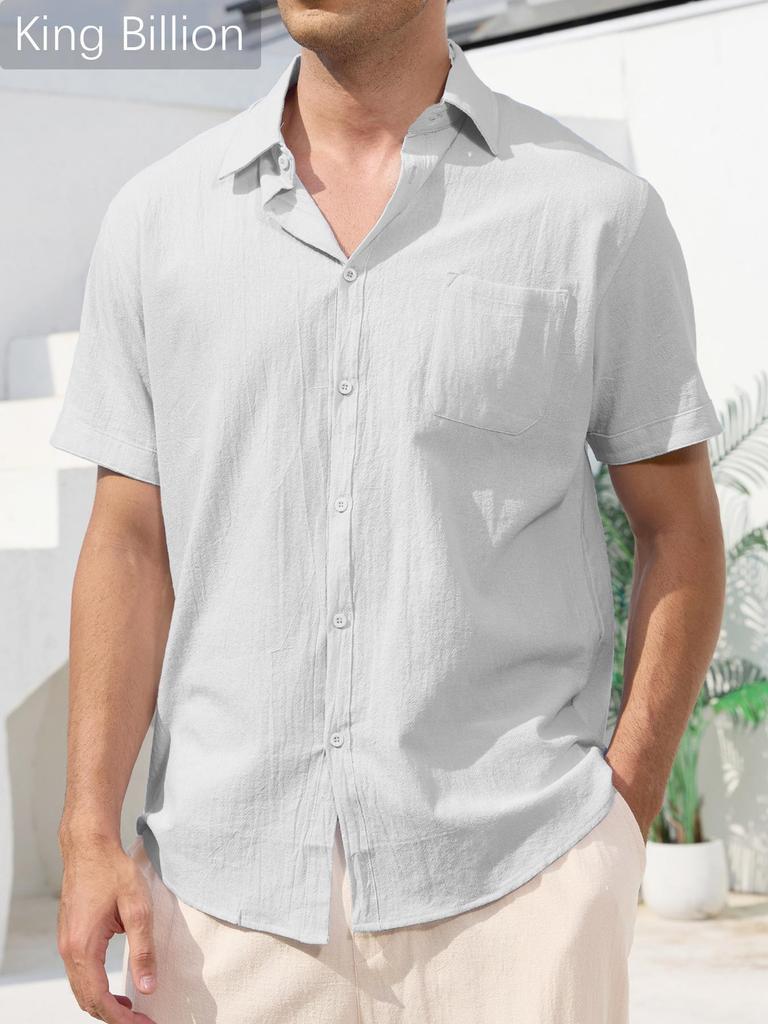 Stilvolles Herren Kurzarmhemd Unifarben Reverskragen Leicht Atmungsaktiv Perfekt für Freizeit und Alltag