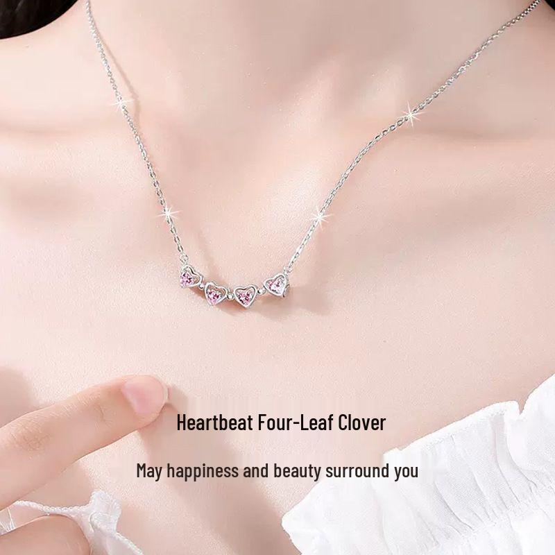 Trendy Four-Leaf Clover Titanium Steel Necklace for Women - High-End Design
