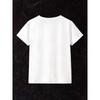 Kids Crewneck Short Sleeve T-Shirt, Ink Splatter Building Block Basketball Hoop Print