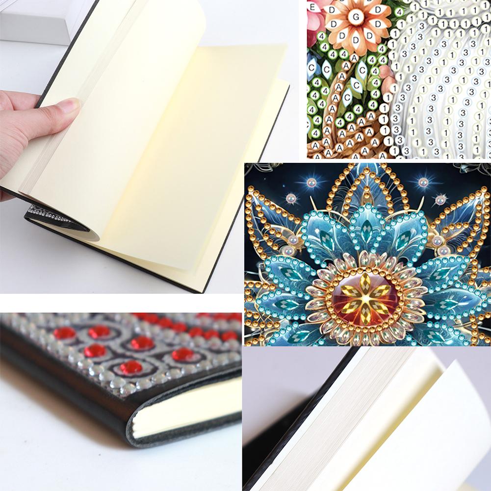 50 Pages A5 Special Shaped Beautiful Pattern 5D Diamond Drawing Book Art Drill Painting Wireless Strip Diary Book for Boys Girls
