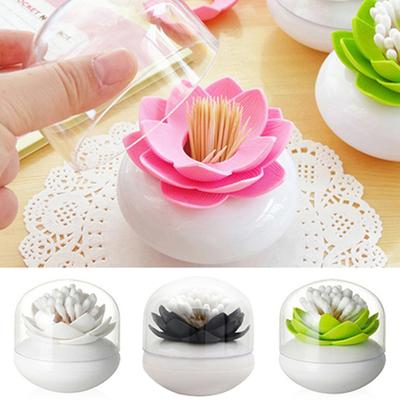 1 τμχ Lotus Home Decor Οδοντογλυφίδα Βαμβακερή μπατονέτα μπατονέτα Κουτί αποθήκευσης 4 χρωμάτων