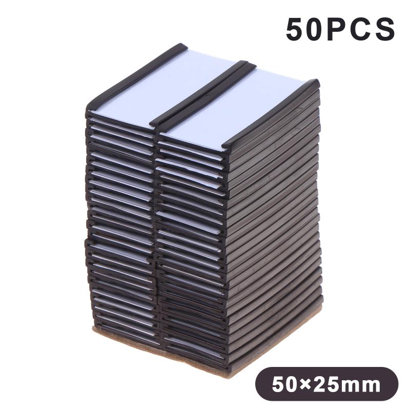 20/30/50 Stück Magnetischer C-Kanal-Etikettenhalter Weiße Papierkarten Verstellbare Schutzfolie Kleckerfrei Starker Magnet