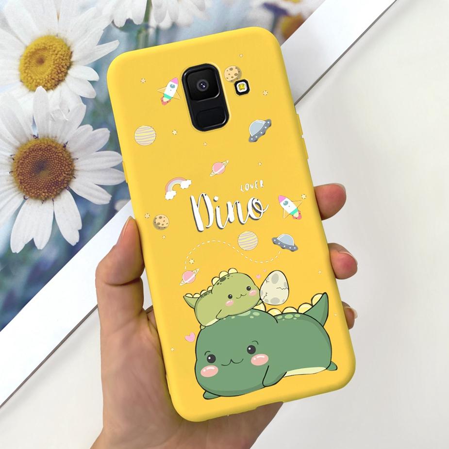 For Samsung Galaxy A6 Plus 2018 Case SM-A605F Cute Dinosaur Cartoon Cover Soft TPU Phone Case For Samsung A6 2018 A600F A6+ Bags