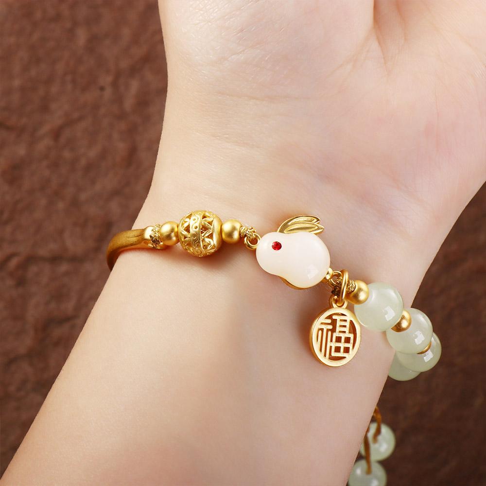 Moon Stone Elastic Girl Gifts Women Bracelet Chinese Style Bracelet Hand Rope Fashion Jewelry