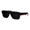 Prada Logo lateral espejo Moldeo por inyección Gafas de sol irregulares Estilo unisex para parejas Negro