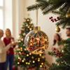 1Pcs Santa Claus Themed Clear Plastic Christmas Ball Ornament Led Light Hanging Decor For Christmas Tree Party Decoration