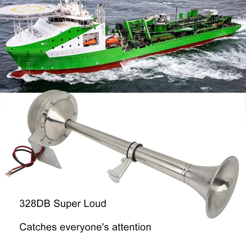 12V Marine Edelstahl Einzelton-Luftfanfare mit Steuerung Geeignet für Boote, LKW, Wohnmobile Wetterfestes Design
