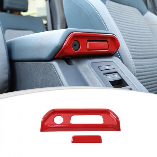 Car Center Armrest Box Switch Button Cover Trim Bezels for Ford Bronco + Red