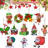 12pcs/Set DIY Diamond Painting Christmas Keychains Double Sided Crystal Rhinestones Key Chains Diamond Art Christmas Ornaments