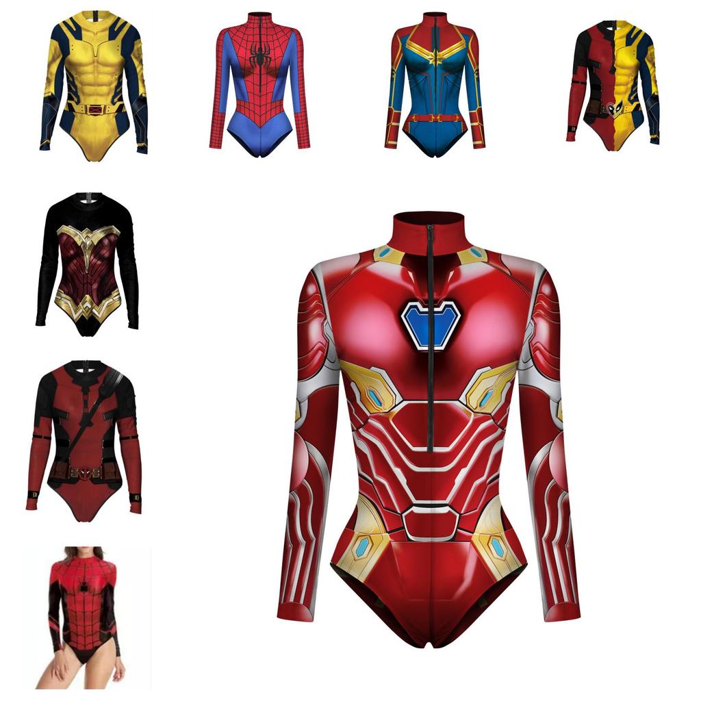 Tuta Intera Cosplay 3D degli Avengers Deadpool in Tessuto di Seta di Latte per Fan di Anime e Costumi di Halloween