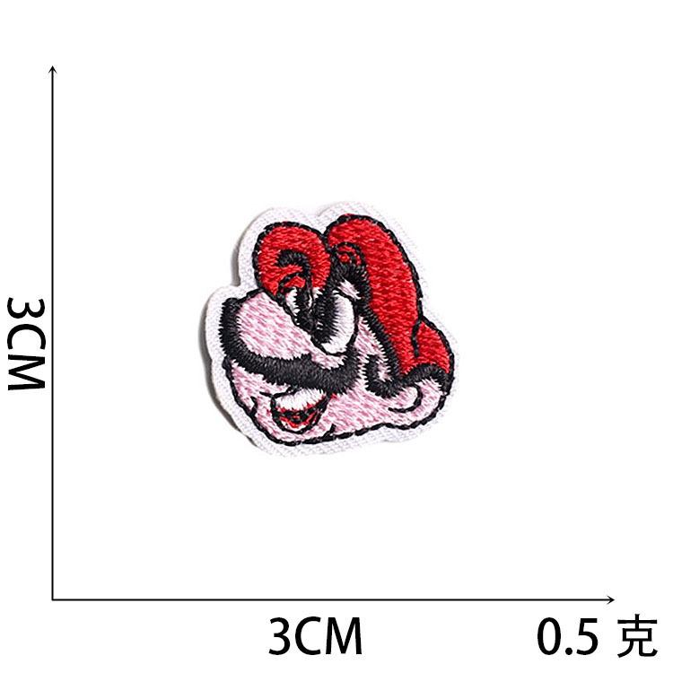 New Cartoon Mario Embroidery Cloth Sticker Anime Embroidery Label Game Character Computer Embroidery Chapter Boy Bag Patch Sticker