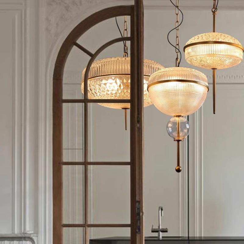 American Retro Crystal Pendant Light for Living and Dining Rooms