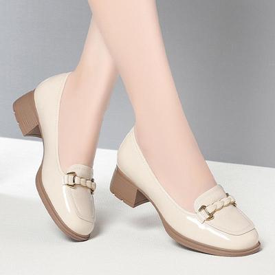 Women's Slip-On Chunky Heel Flats - Square Toe, Low-Cut, Breathable, Super Soft Sole, Comfortable