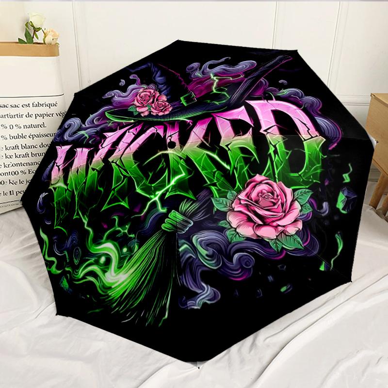 Wicked Witch Design 8-Frame for Travel, camping, Casual Lightweight Portable Umbrella, Essential for every family Holidays Birthday Gift
