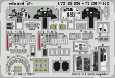 eduard Zoom Series Ätzteile Feine Kunststoffmodellbauteile EDUSS836 1/72 F-15D (für Formen)